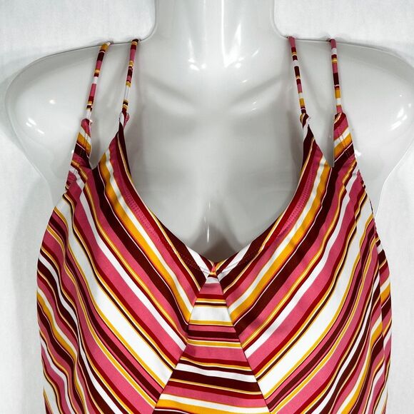 No Boundaries Plus Sz 3X Swimsuit 23W 25W Juniors Plus Orange Pink One Piece 847 - Picture 6 of 11